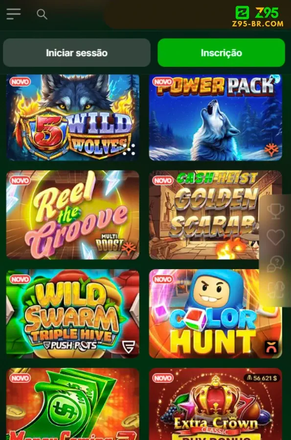 App do Z95 cassino em smartphone